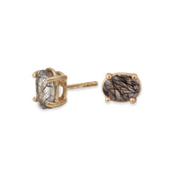 Tourmalinated Quartz Sophia Stud Earrings - 14k gold | Aislinn Collection earrings Amanda K Lockrow