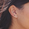 Tourmalinated Quartz Gemdrop 4mm Stud Earrings - 18K gold vermeil or silver | Petite Collection earrings Amanda K Lockrow