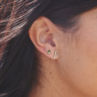 Tourmalinated Quartz Gemdrop 4mm Stud Earrings - 18K gold vermeil or silver | Petite Collection earrings Amanda K Lockrow