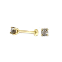 Rose Cut Diamond Flat Back Studs - 14K gold | Fine Collection earrings Amanda K Lockrow