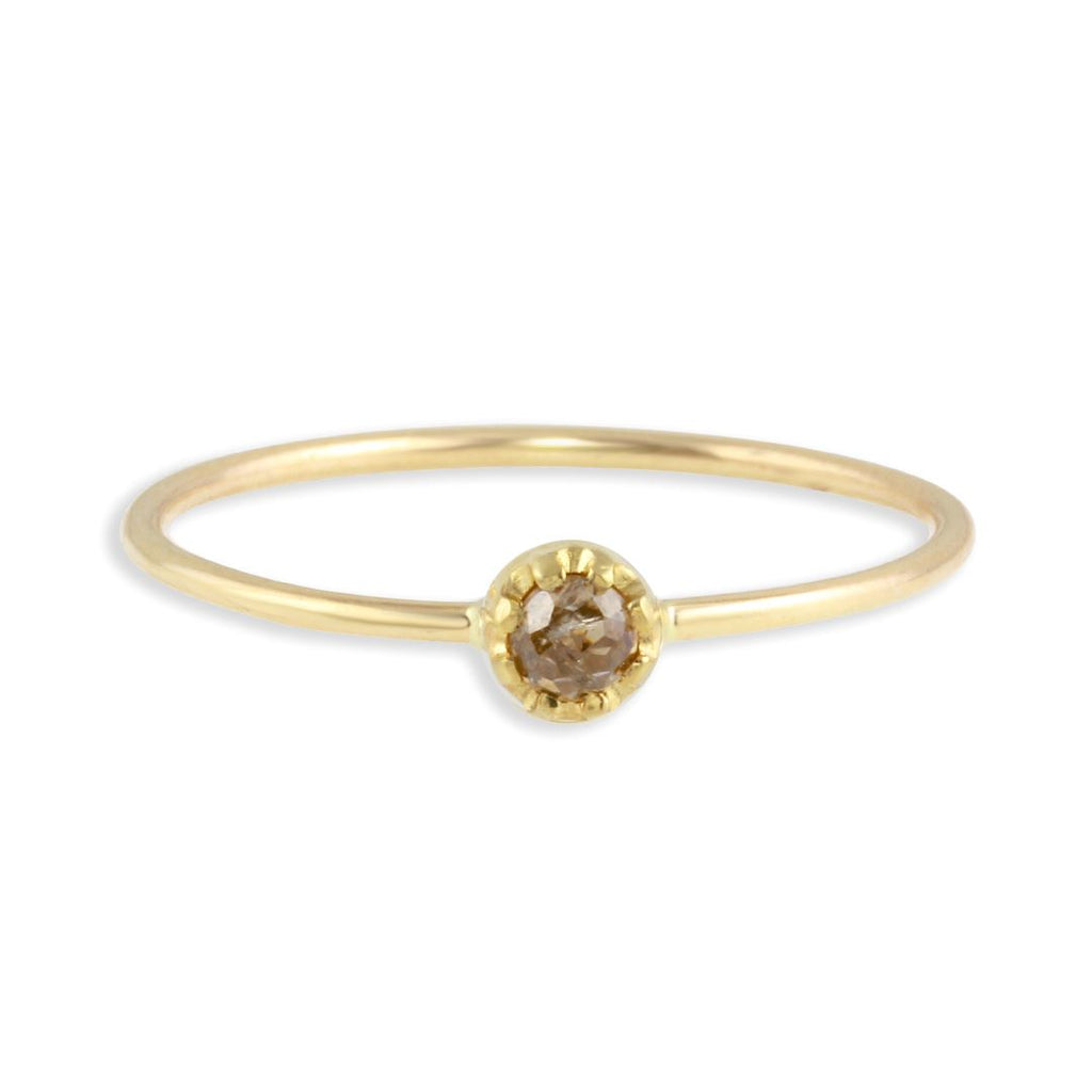 Rosecut Brown Diamond Diana Stacking Ring - 14k gold | Fine Collection
