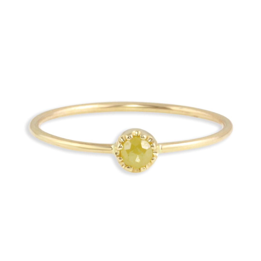 Yellow Rose Cut Diamond Diana Ring - 14k gold | Fine Collection ring Amanda K Lockrow