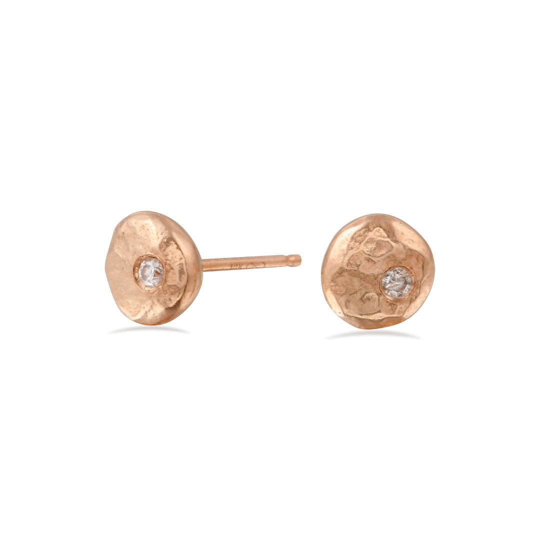 Diamond Pebble Studs - 14k yellow gold | Sticks & Stones Collection earrings Amanda K Lockrow