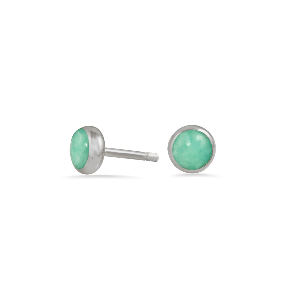 Amazonite Gemdrop 4mm studs - sterling silver | Petite Collection earrings Amanda K Lockrow