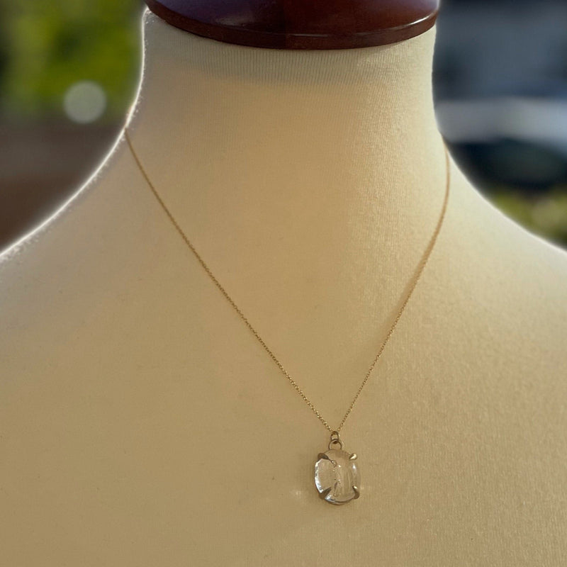 Aislinn 14K gold enhydro quartz necklace necklace Amanda K Lockrow 