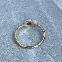 14K gold sapphire and diamond ring size 7 ring Amanda K Lockrow 