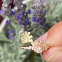 14k gold oriana ring - aquamarine or champagne diamond ring Amanda K Lockrow 
