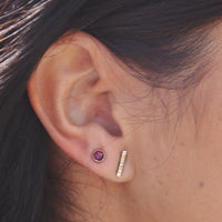 Amazonite sterling silver 4mm studs earrings Amanda K Lockrow 