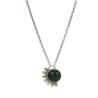 Green onyx sunrise sterling silver cabochon necklace necklace Amanda K Lockrow 