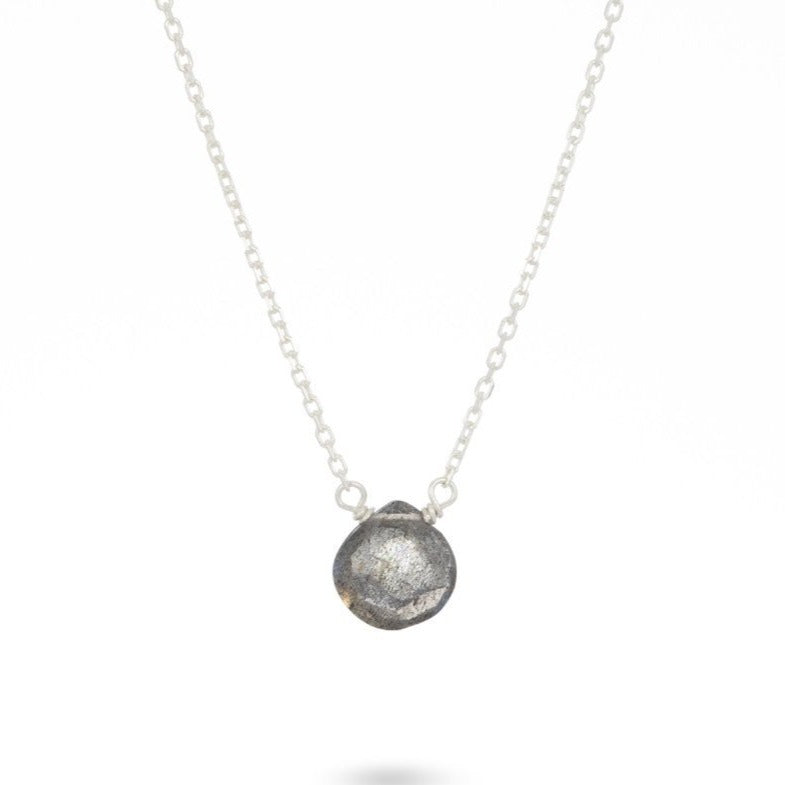 Dainty labradorite sterling silver necklace // bridesmaid gift necklace Amanda K Lockrow 