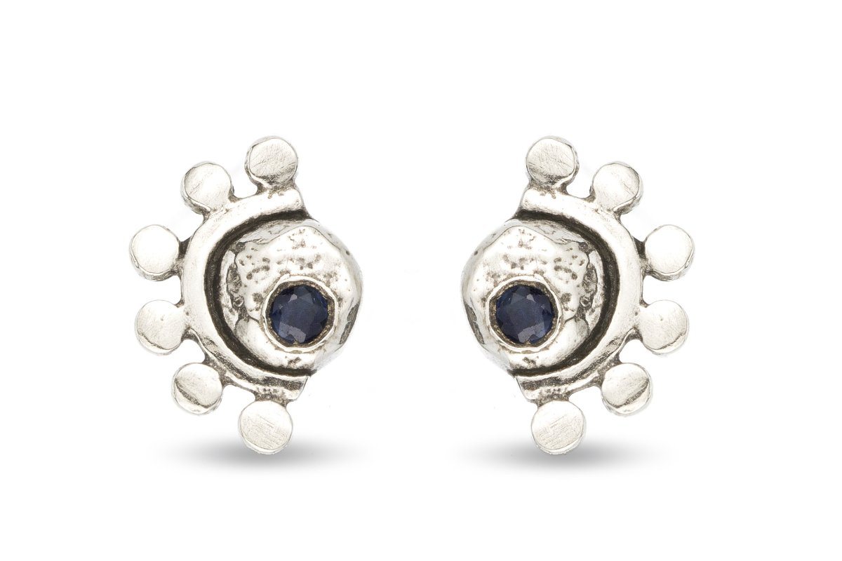Oriana sterling silver and blue sapphire stud earrings earrings Amanda K Lockrow 
