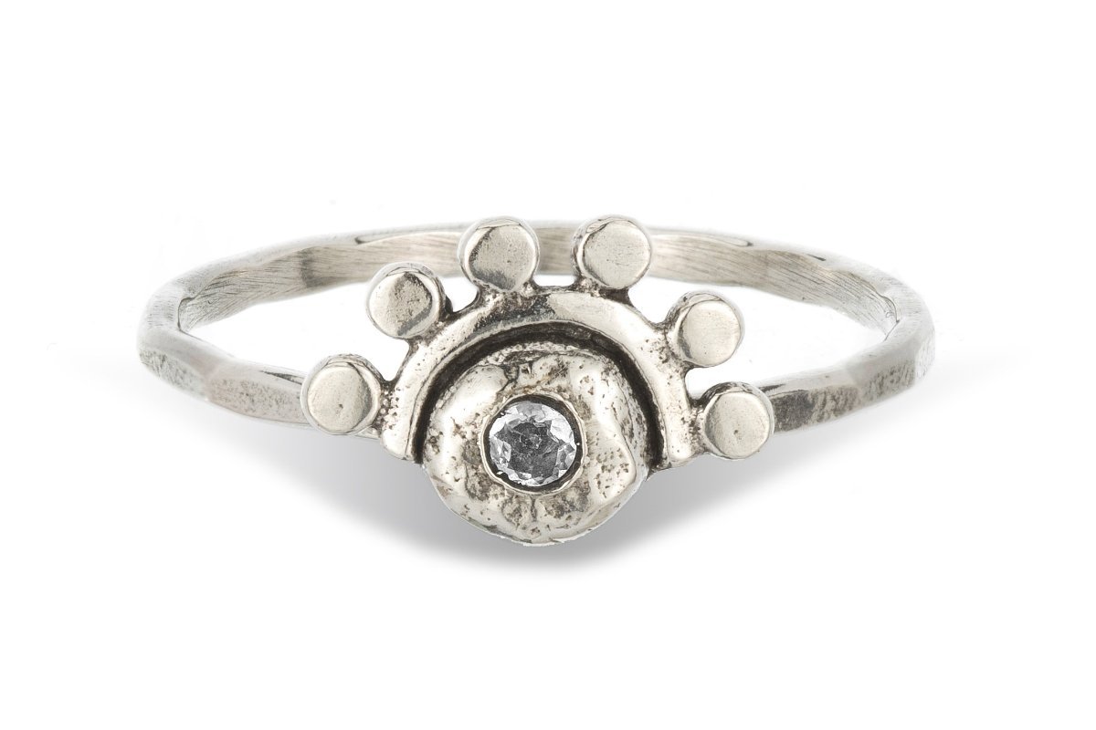 Aquamarine sterling silver oriana stacking ring ring Amanda K Lockrow 