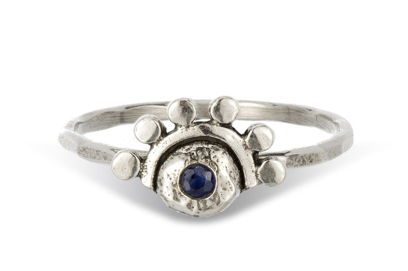 Blue sapphire sterling silver oriana stacking ring ring Amanda K Lockrow 