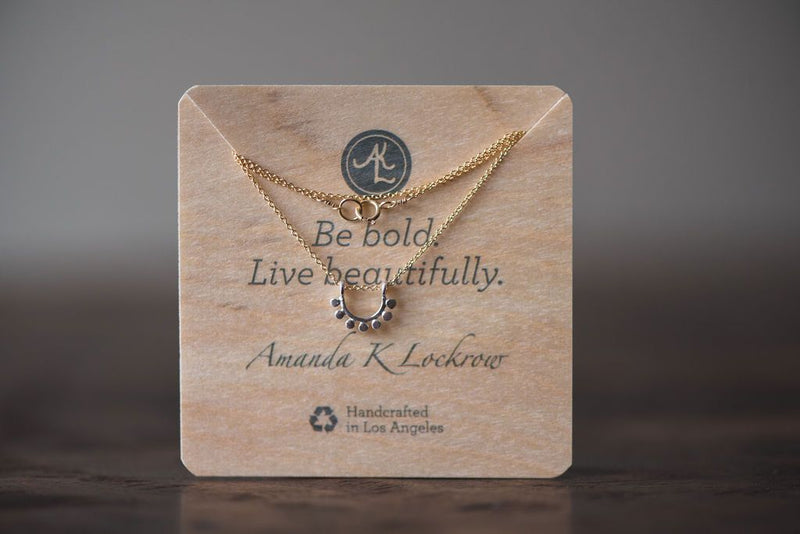 Sterling silver and gold filled dainty sunrise necklace necklace Amanda K Lockrow 