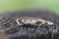 Elements- Ruby in Zoisite 5 stone gold filled adjustable chain bracelet bracelet Amanda K Lockrow 