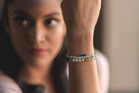 Elements- Rainbow Moonstone 5 stone gold filled adjustable chain bracelet bracelet Amanda K Lockrow 