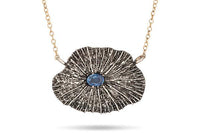 Coral & blue sapphire sterling silver necklace, statement necklace necklace Amanda K Lockrow 