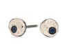 Blue sapphire pebble sterling silver studs earrings Amanda K Lockrow 
