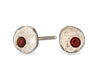 Garnet pebble sterling silver studs earrings Amanda K Lockrow 
