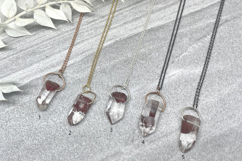 Tara Hematite Phantom Quartz Crystal Necklace - Sterling Silver or 14k Gold Filled | Aislinn Collection necklace Amanda K Lockrow