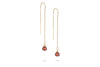 Garnet drop sterling silver threader earrings // ear threads earrings Amanda K Lockrow gold filled 