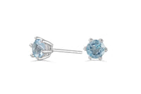 Blue Topaz little stone silver studs earrings Amanda K Lockrow 