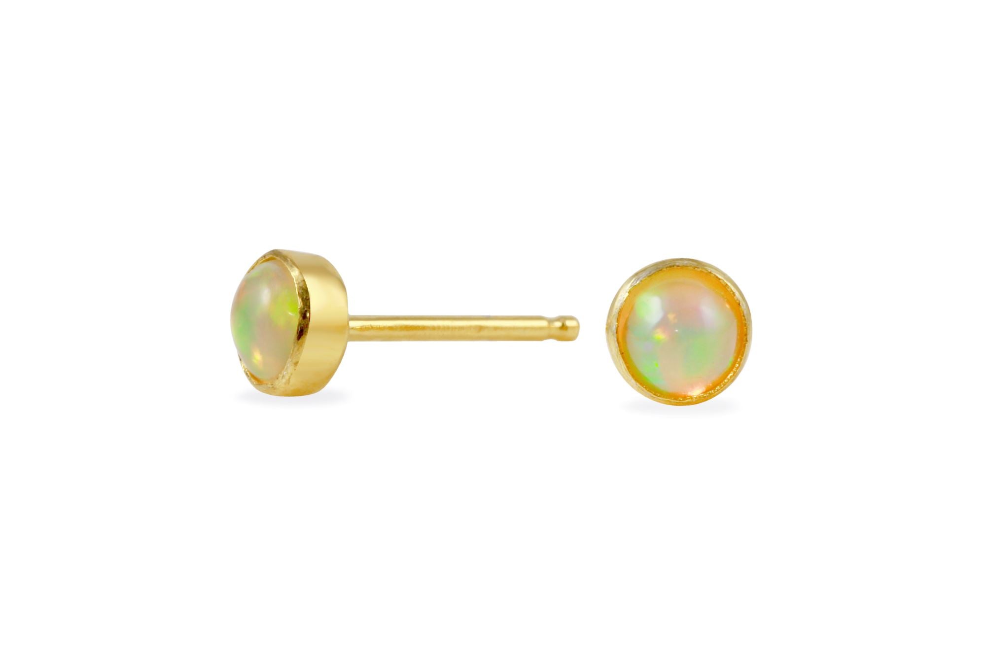 18K gold vermeil Ethiopian Opal 4mm studs earrings Amanda K Lockrow 