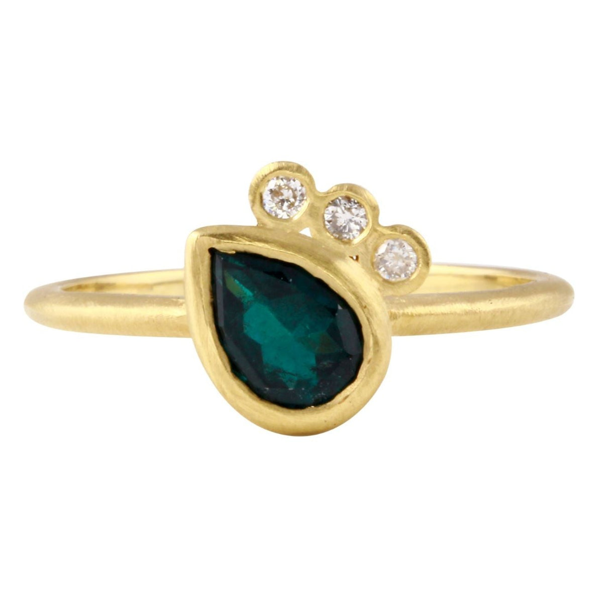Green Tourmaline and Diamond Ring - 14k gold | Fine Collection ring Amanda K Lockrow