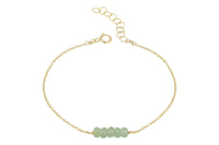 Elements- Aventurine 5 stone gold filled adjustable chain bracelet bracelet Amanda K Lockrow 