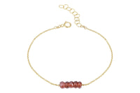 Elements- Garnet 5 stone gold filled adjustable chain bracelet bracelet Amanda K Lockrow 