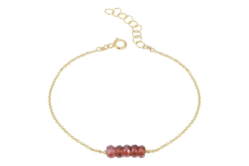 Elements- Garnet 5 stone gold filled adjustable chain bracelet bracelet Amanda K Lockrow 