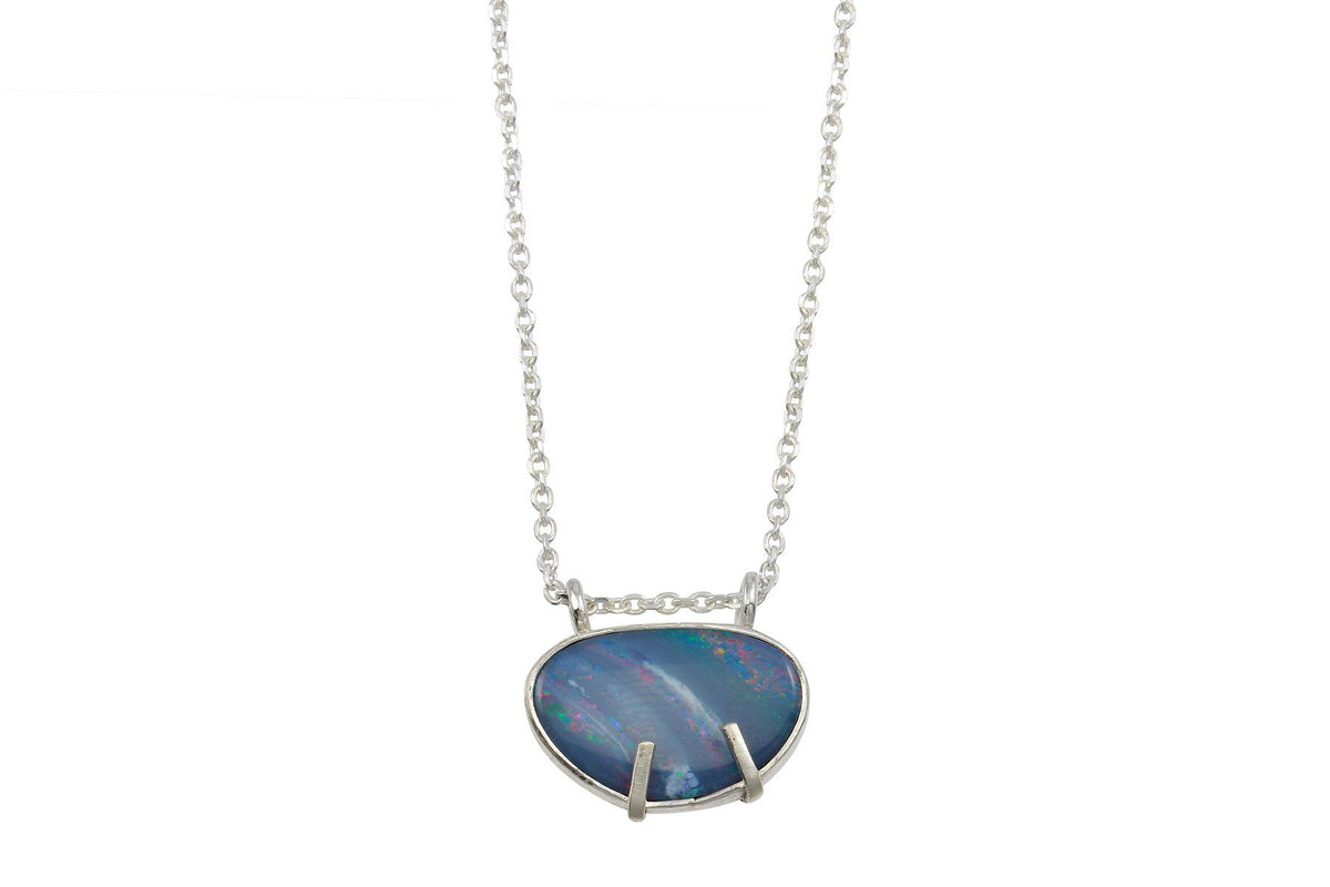 Boulder opal sterling silver Necklace - pick your stone necklace Amanda K Lockrow 