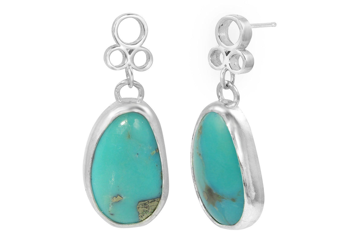 Turquoise with pyrite one of a kind earrings earrings Amanda K Lockrow 