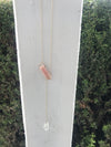 InSync necklace - Custom Pink Opal Bar & Clear Quartz Point necklace Emotion Hygiene 