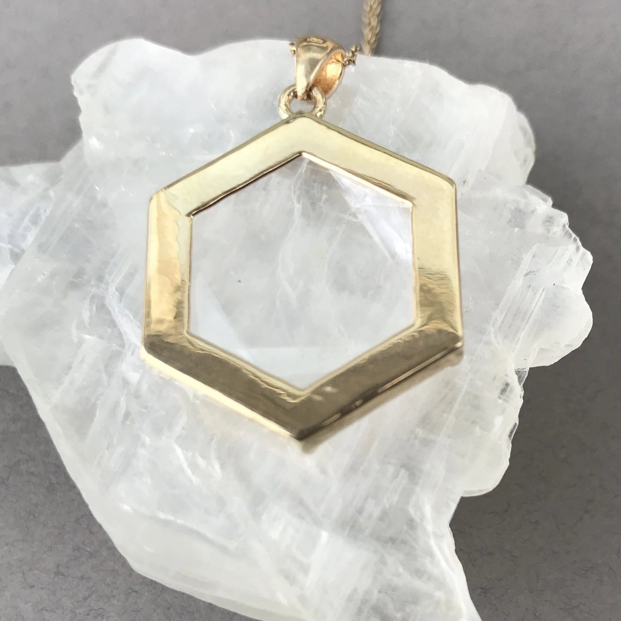 14K Gold Harmonia Clear Quartz Necklace - a collaboration with Casey Van Zandt necklace Amanda K Lockrow 