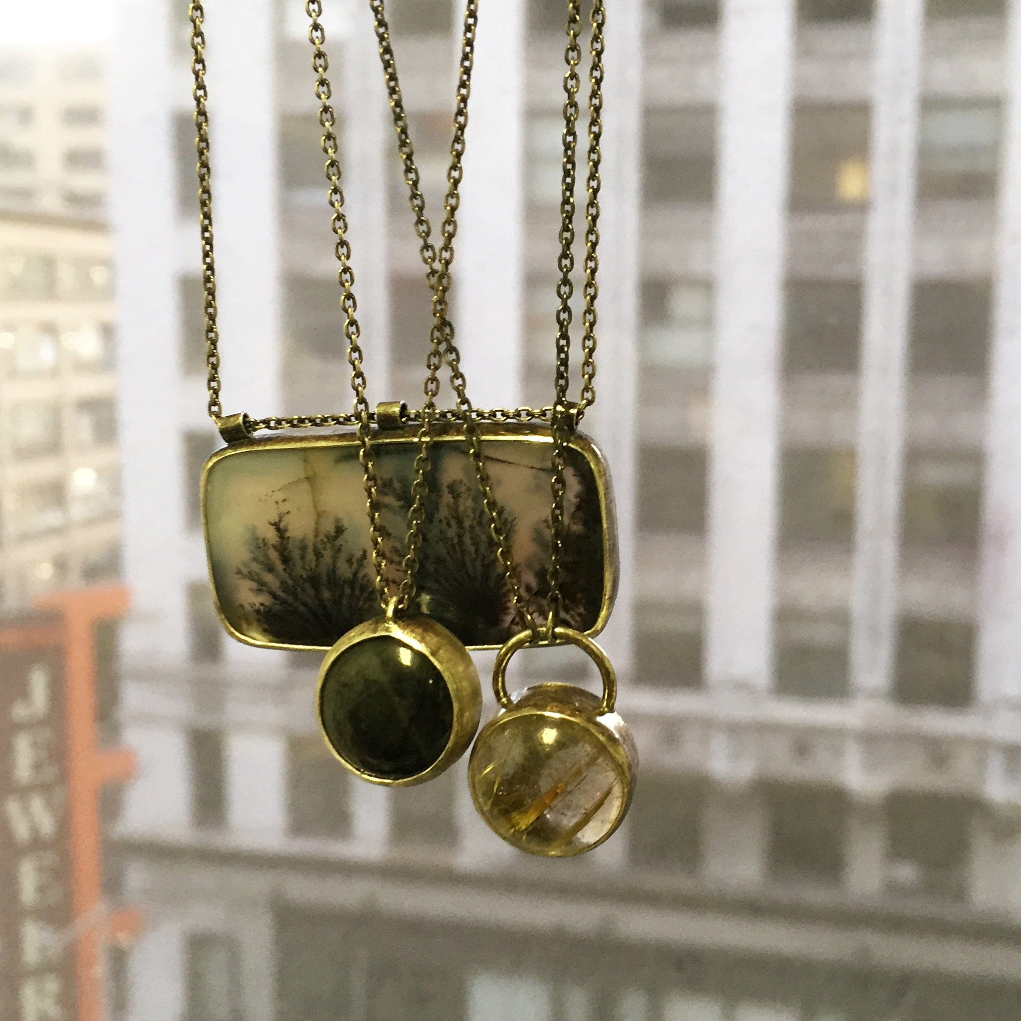 Sterling silver alvina cabochon stone necklace-choose your stone necklace Amanda K Lockrow 
