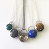 Sterling silver alvina cabochon stone necklace-choose your stone necklace Amanda K Lockrow 