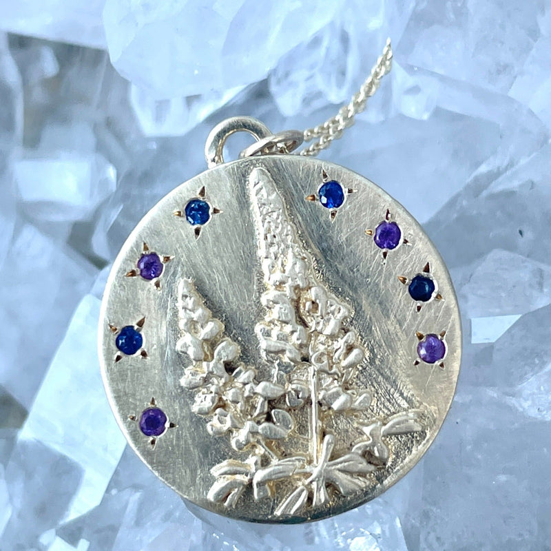14K gold lupine talisman necklace necklace Amanda K Lockrow