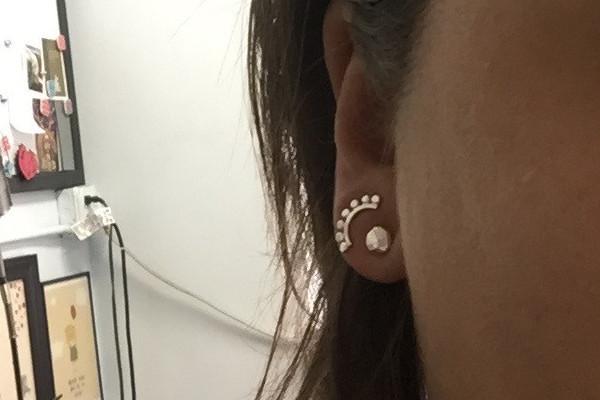 Sunrise sterling silver studs // 5 rays earrings Amanda K Lockrow 