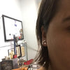 Blue sapphire pebble sterling silver studs earrings Amanda K Lockrow 
