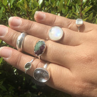 Stargazer rainbow sapphire sterling silver ring - size 6 ring Amanda K Lockrow 