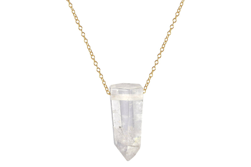 Large clear quartz crystal point unisex necklace necklace Amanda K Lockrow 