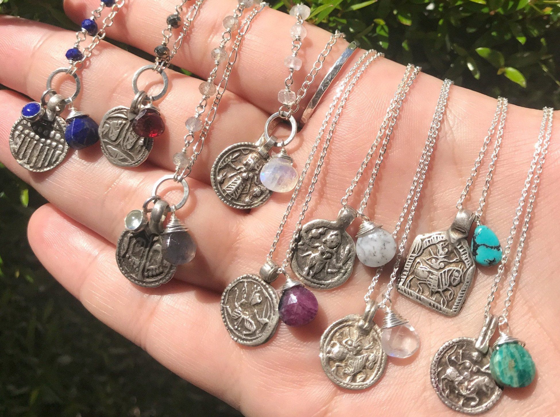 Vintage protective amulet sterling silver charm necklace - choose from options necklace Amanda K Lockrow 