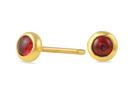 18K gold vermeil garnet silver dot stud earrings earrings Amanda K Lockrow 