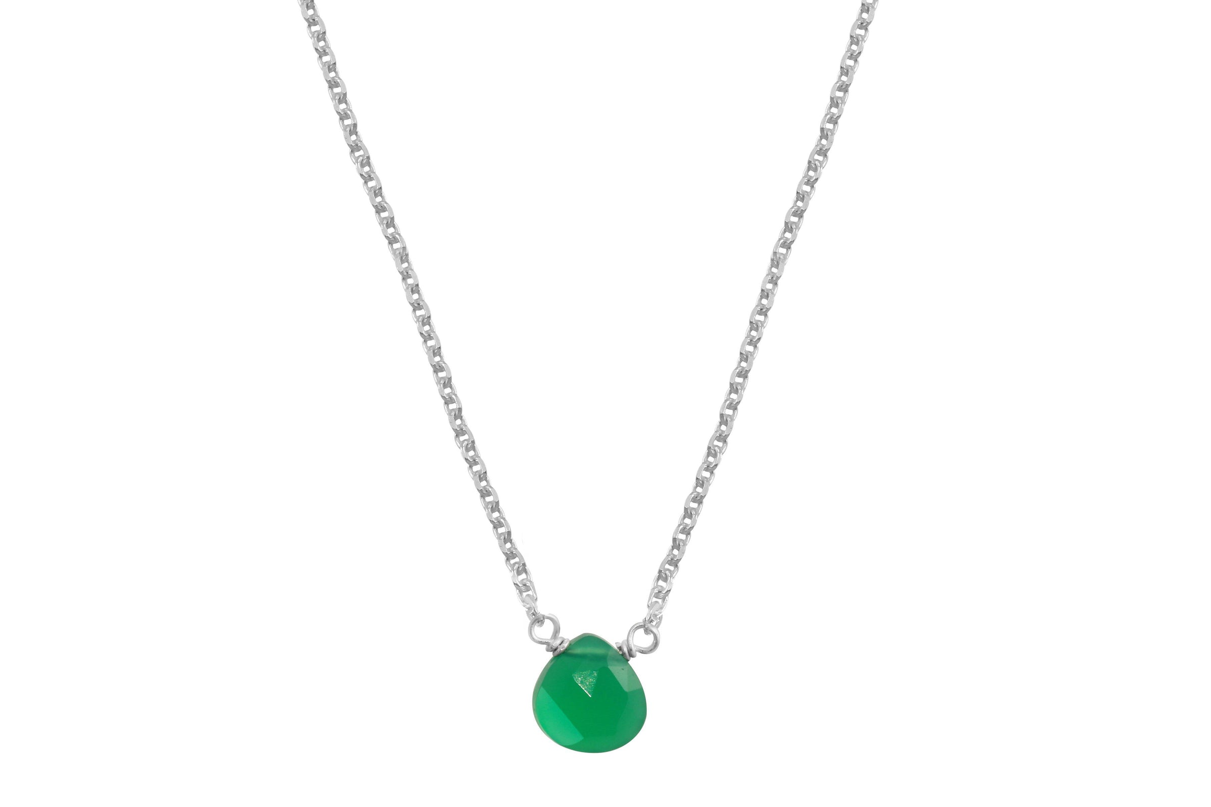 Green onyx little rock necklace - sterling silver or gold filled necklace Amanda K Lockrow 