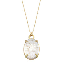 Aislinn rutilated quartz 14K gold necklace necklace Amanda K Lockrow 