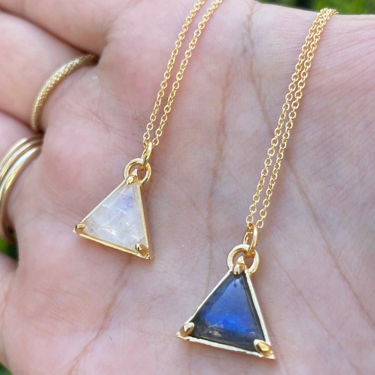 Labradorite Triangle Necklace - sterling silver or vermeil | Stone Love Collection necklace Amanda K Lockrow