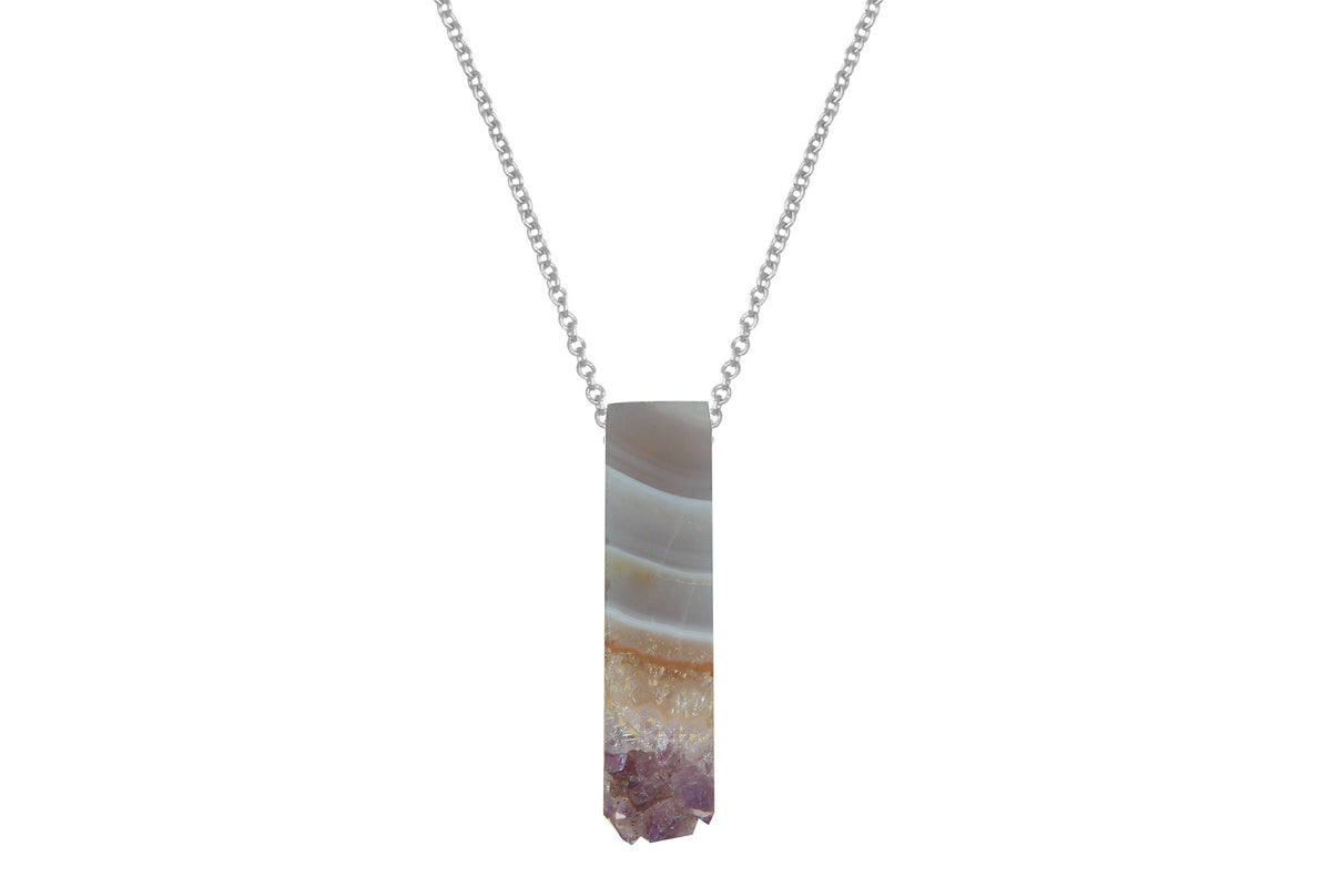 Amethyst stalactite floating pendant necklace Amanda K Lockrow 