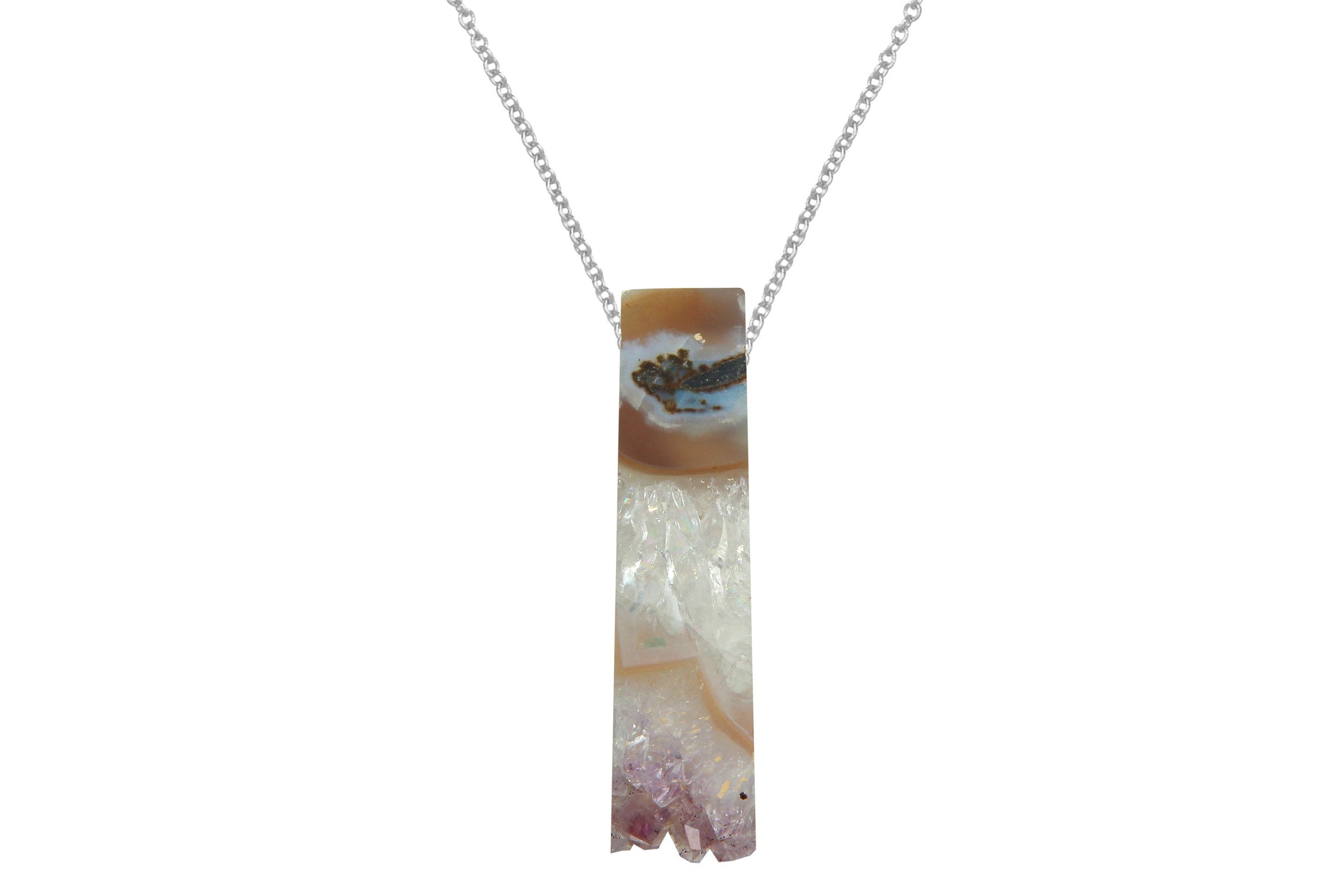 Amethyst stalactite floating pendant necklace Amanda K Lockrow 