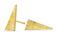 18K yellow vermeil triangle crosshatched stud earrings earrings Amanda K Lockrow 